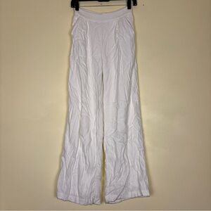 ABERCROMBIE &‎ FITCH Womens White Linen Wide Leg Pants Size XS Summer Vacation